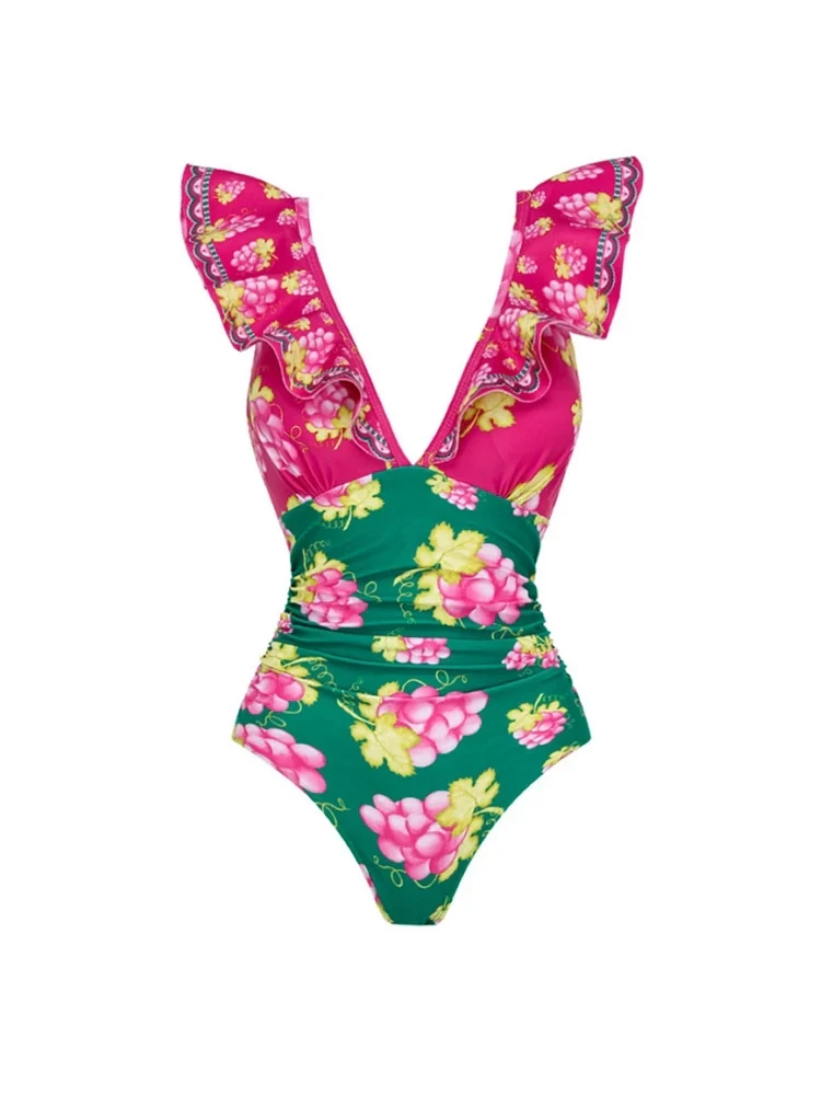 Ruffled Ruched One-Piece Maxi Skirt Set - Image 3