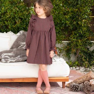 Girls Gingham Dress with Ruffles