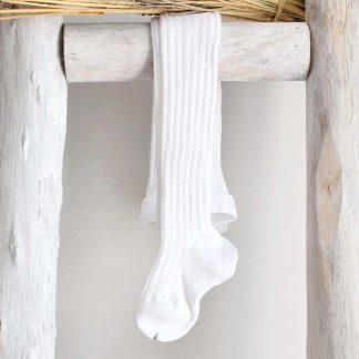 Condor Ribbed Tights - White