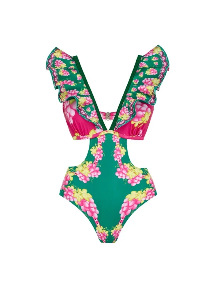 Ruffle Cutout One-Piece Short skirt Set - Image 4