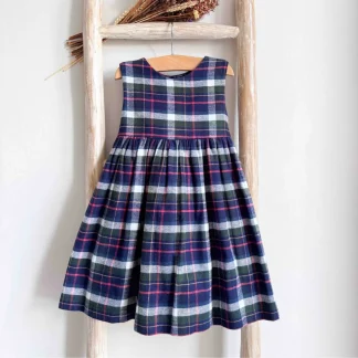 Vestido de Cavas com padrão de xadrez