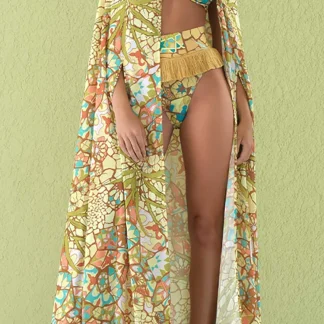 Boho Tassel Tribal Print Bikini Set