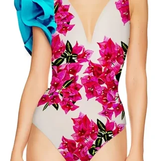 Floral Ruffle One Piece Swimwear Set
