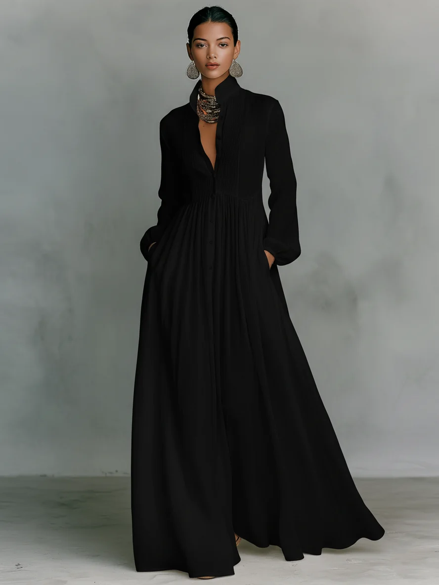 Terra - Maxi Vestido de Linho com Estampa Patchwork - Image 7