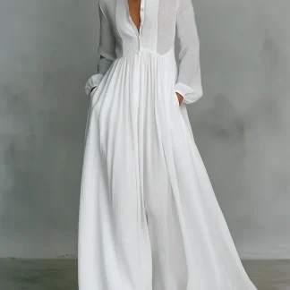 Terra - Maxi Vestido de Linho com Estampa Patchwork