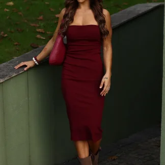 Vestido Midi Canelado