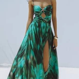 Ink Green Cutout Swimsuit Set