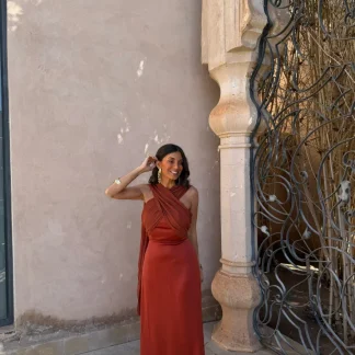 Alvor - Vestido Liso Vintage com Laço e Cintura Alta