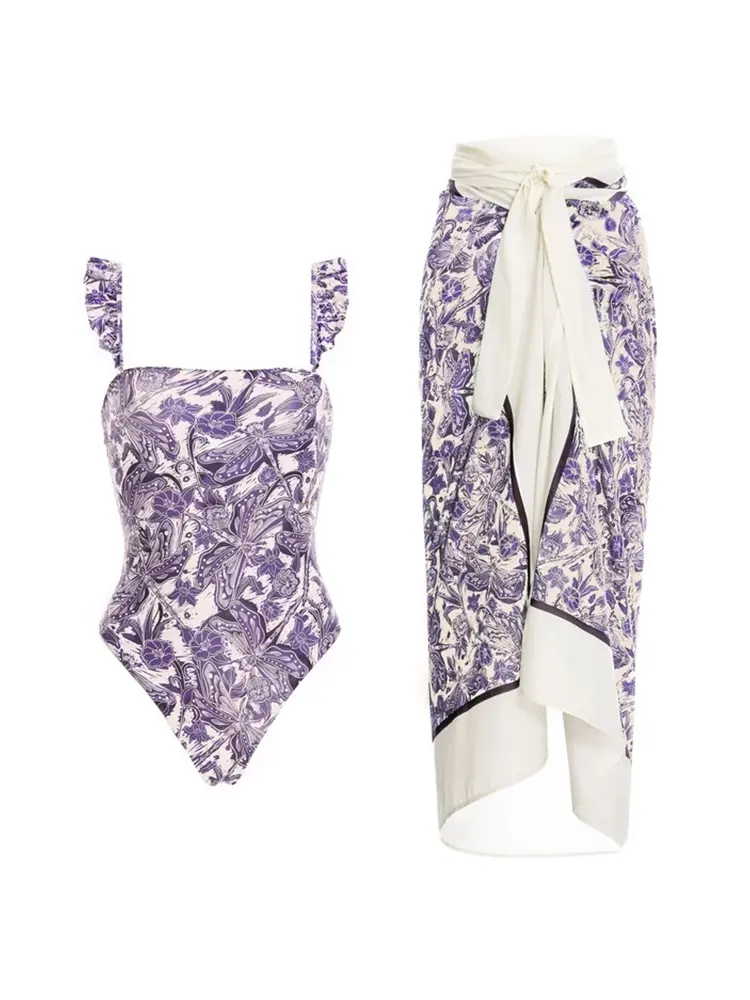 Dragonfly Ruffle Bikini Swimsuit Set - Image 3