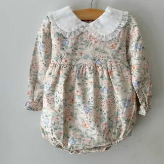 Floral Romper with Peter Pan collar