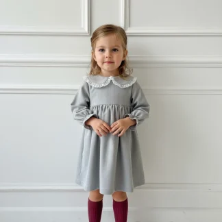 Grey Dress with Collar