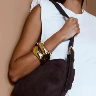 Freya Shoulder Bag - Dark Cocoa Suede