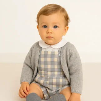 Blue Plaid Short overalls