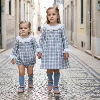 Blue Plaid Dress with collar