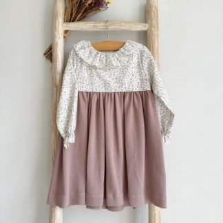 Floral dress with knitted skirt