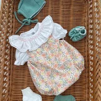 Floral Cotton Romper with Straps