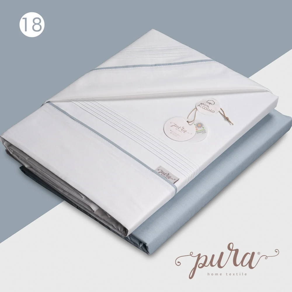 Jogo de Cama Completo - 100% Algodão SAFIRA – Inclui Fronhas 50x70 | Fabricado em Portugal - Image 8