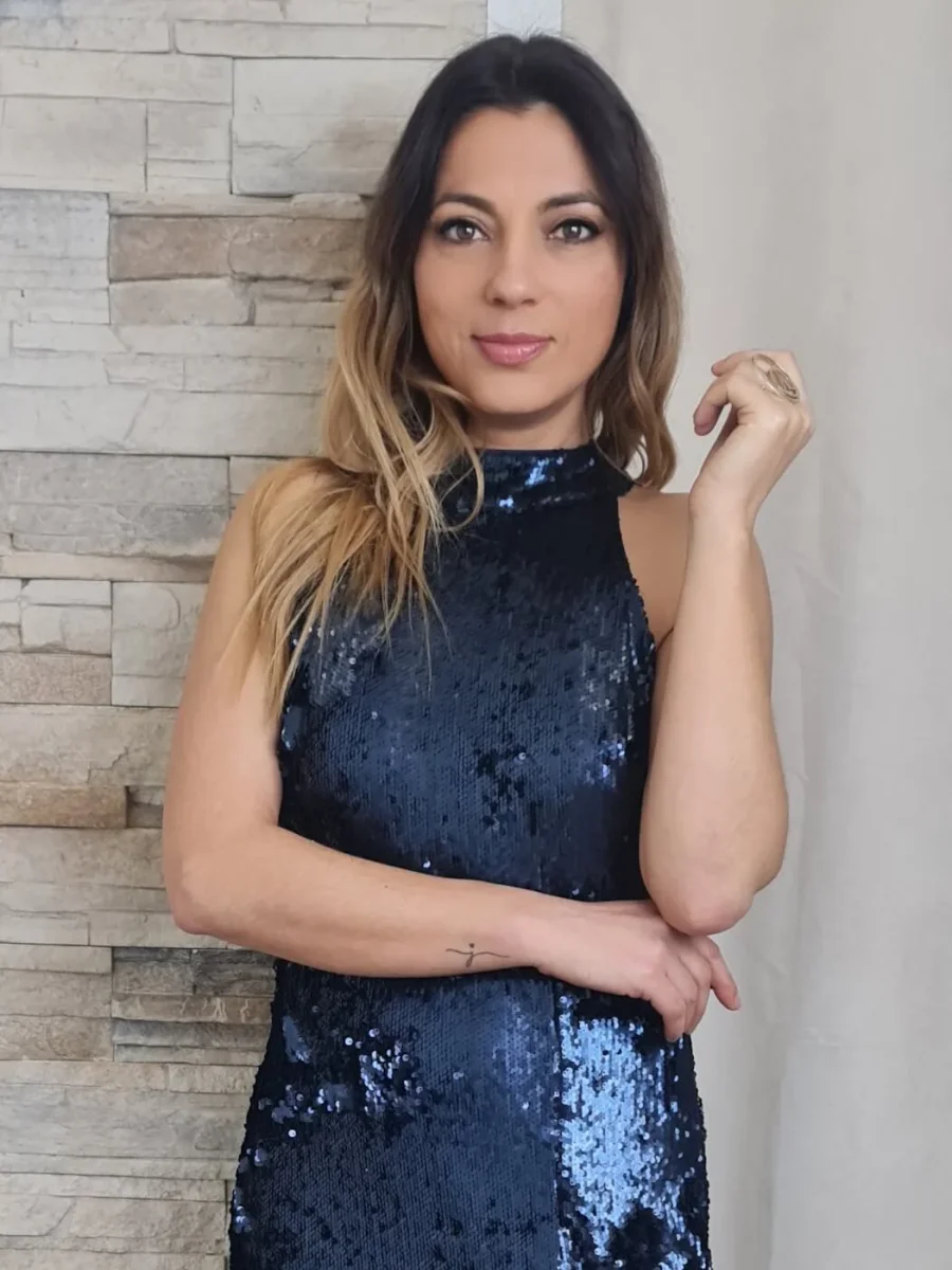VESTIDO AZUL EM LANTEJOULA - Image 3