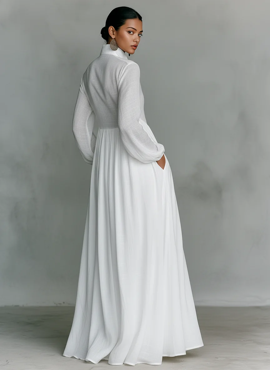 Terra - Maxi Vestido de Linho com Estampa Patchwork - Image 8