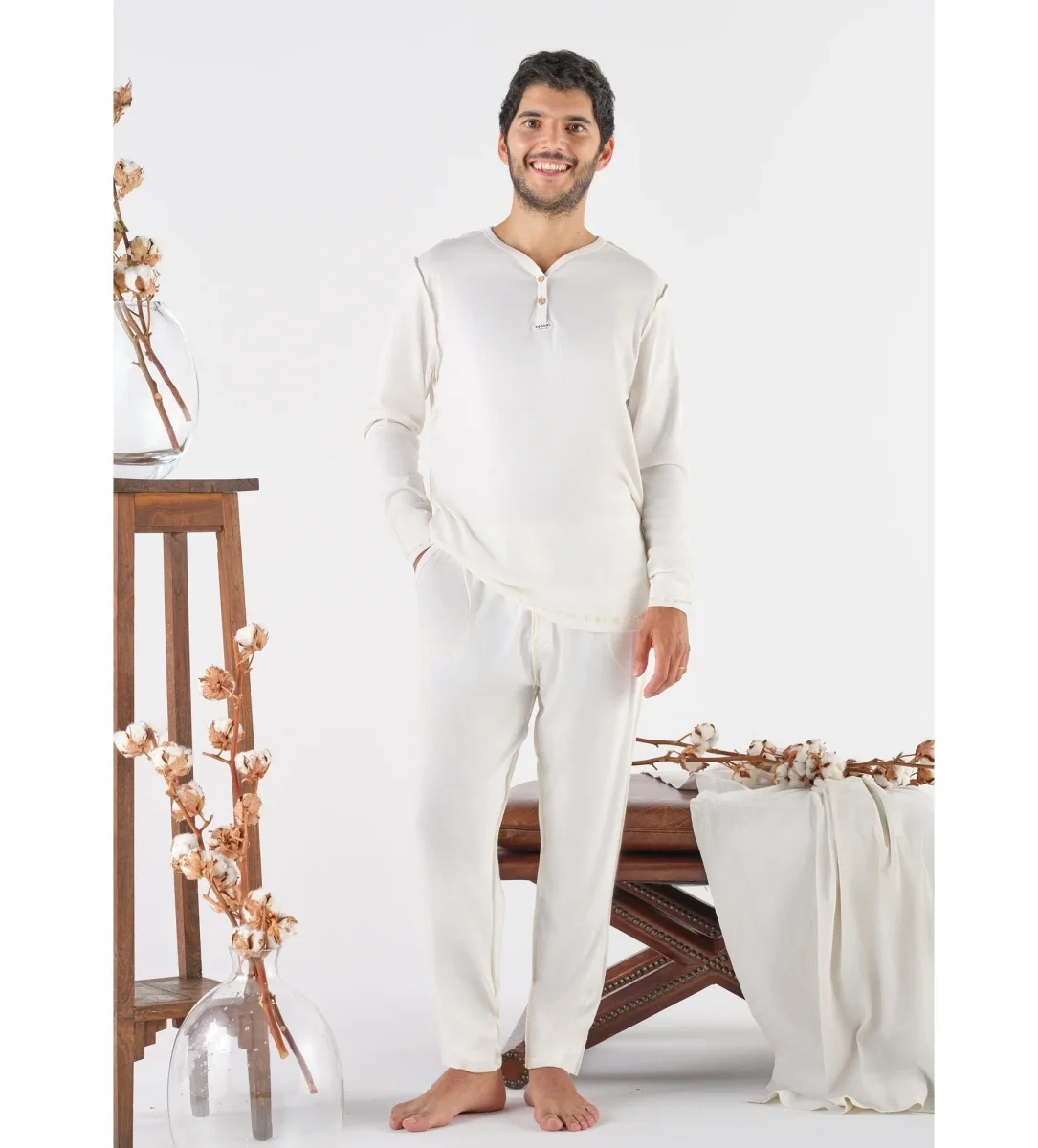 Pijama de Homem 100% Algodão Biológico para Peles Sensíveis ou Alergias, Psoríase, Eczemas, etc - Image 2
