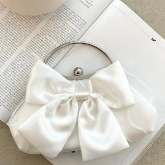 Clutch de Cetim com Laço - Branco