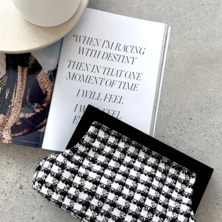 Clutch de Madeira Boucle Zoey - Preto e Branco