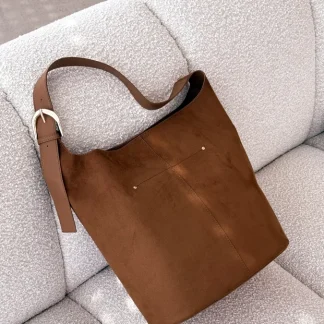 Cali Suede Beige Shoulder Bag
