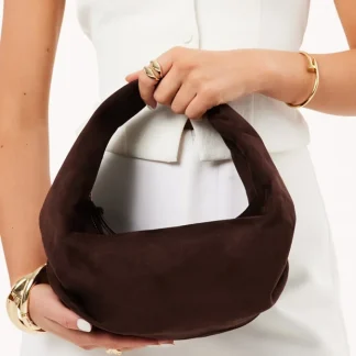 Bolsa de Ombro Renee - Suede Chocolate