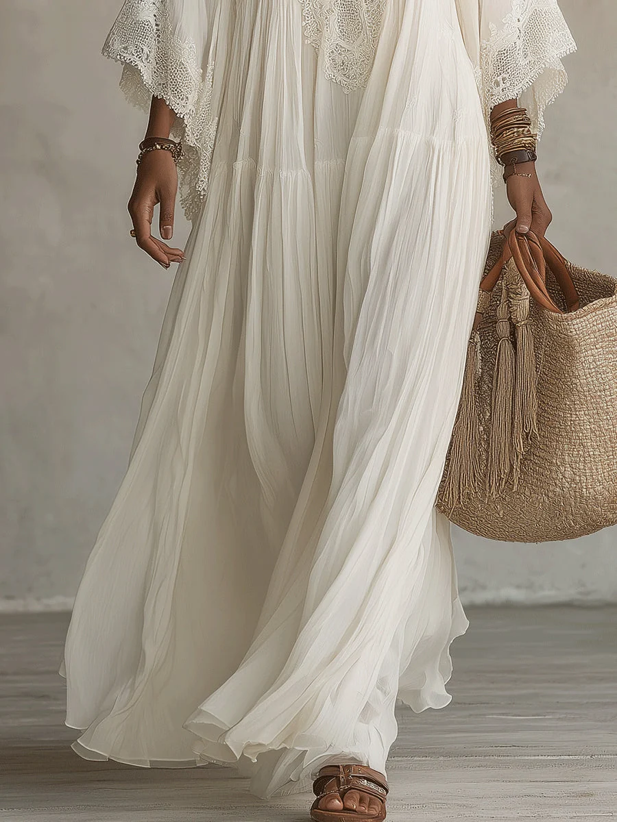 Cassandra - Vestido Longo Chiffon Bege - Image 6