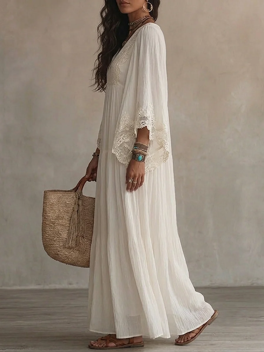 Cassandra - Vestido Longo Chiffon Bege - Image 4
