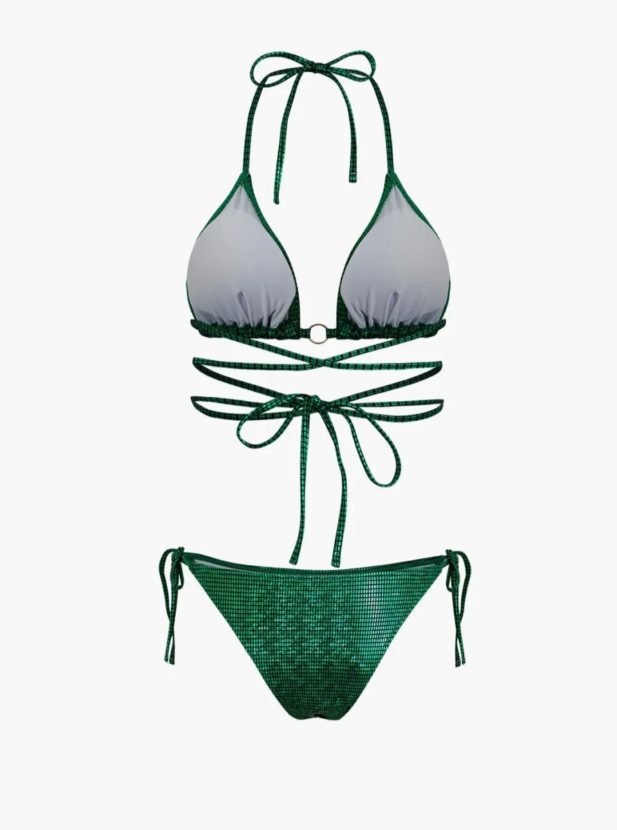 Conjunto de biquíni de maiô grade halter - Image 4