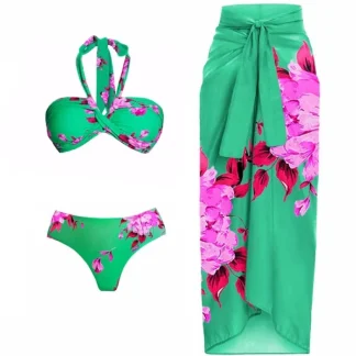 Halter Printed Sexy Bikini Set