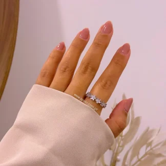 Anel delicado • flores com brilhantes | Linha Premium