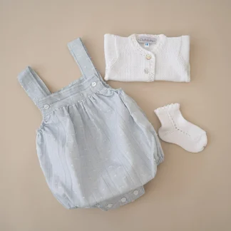 Blue Plumetti Sleeveless Romper
