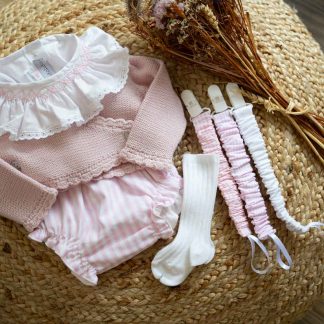 Tapa fraldas com riscas rosa
