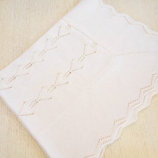 Ivory Wool Knit Baby Blanket