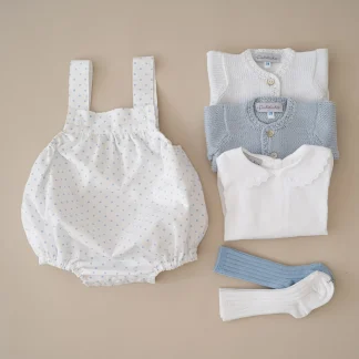Blue Dots Sleeveless Romper