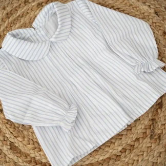 Classic Shirt with Pleats and Peter Pan Collar