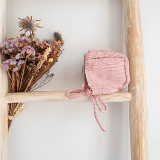 Knitted Bonnet with contrasting trim
