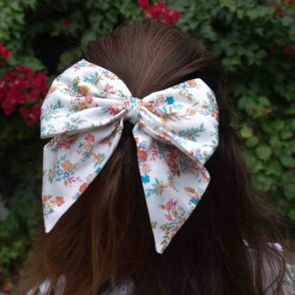 Floral Hair Bow with Clip