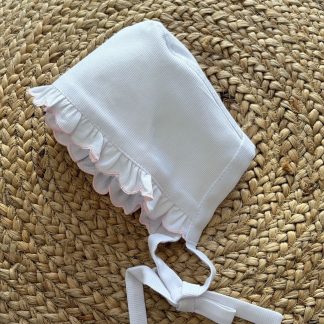 Embroidered Piqué Baby Bonnet