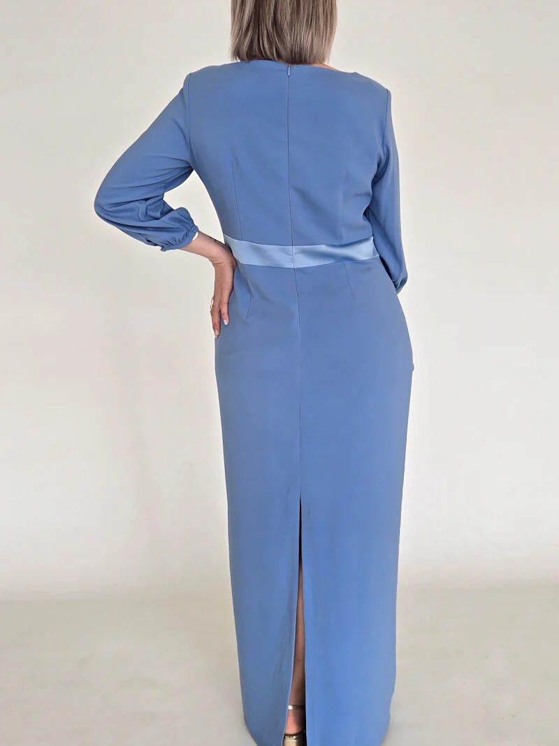 VESTIDO DE CERIMÓNIA ESTRUTURADO EM TOM AZUL - Image 6