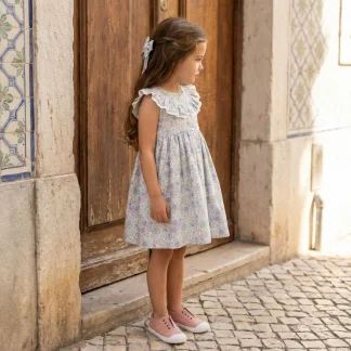 Floral Dress with Double Ruffle